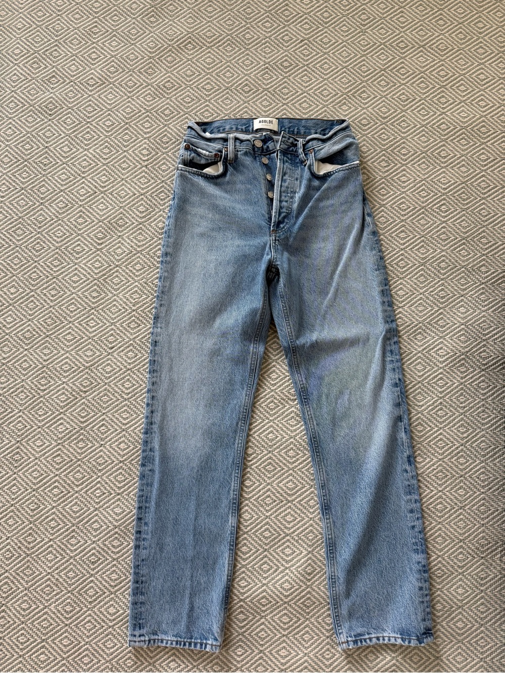 Agolde 90s Pinch Waist Light Blue Straight Leg Jeans